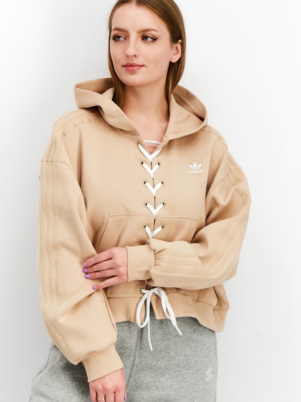 adidas Lace-Up Hoodie